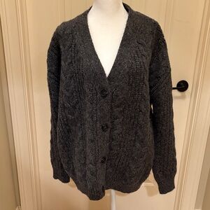 Jenni Kayne Cocoon Gray Cable Knit Cardigan